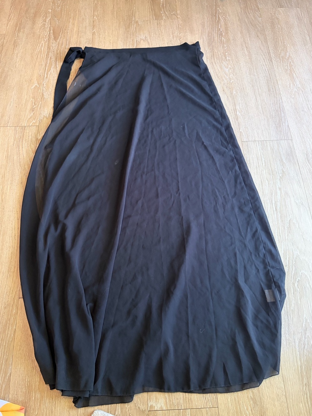 Black Swim Cover Wrap Maxi Skirt/Sarong